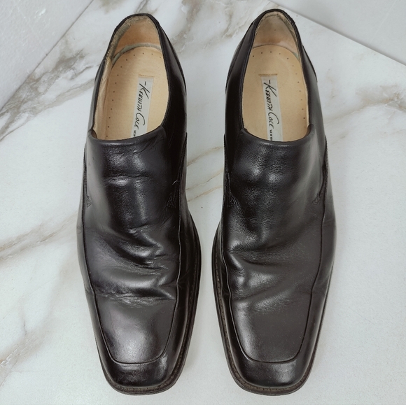 Kenneth Cole New York Pull Ahead Black Leather Apron Toe Pull On Loafers, 10.5 main image 11